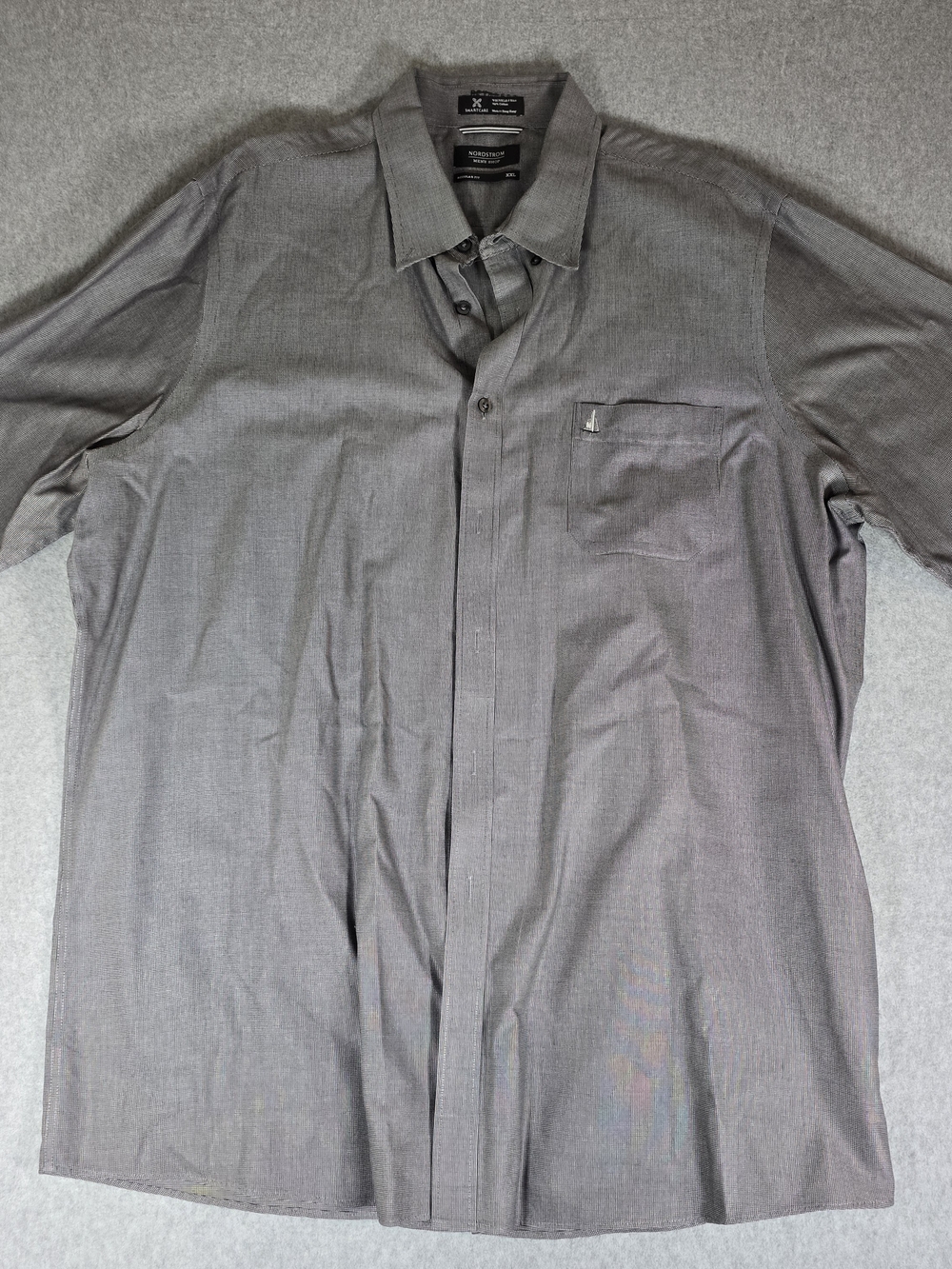 Nordstrom Men’s Shop XXL Regular Fit Gray 100% Cotton Short Sleeve Shirt